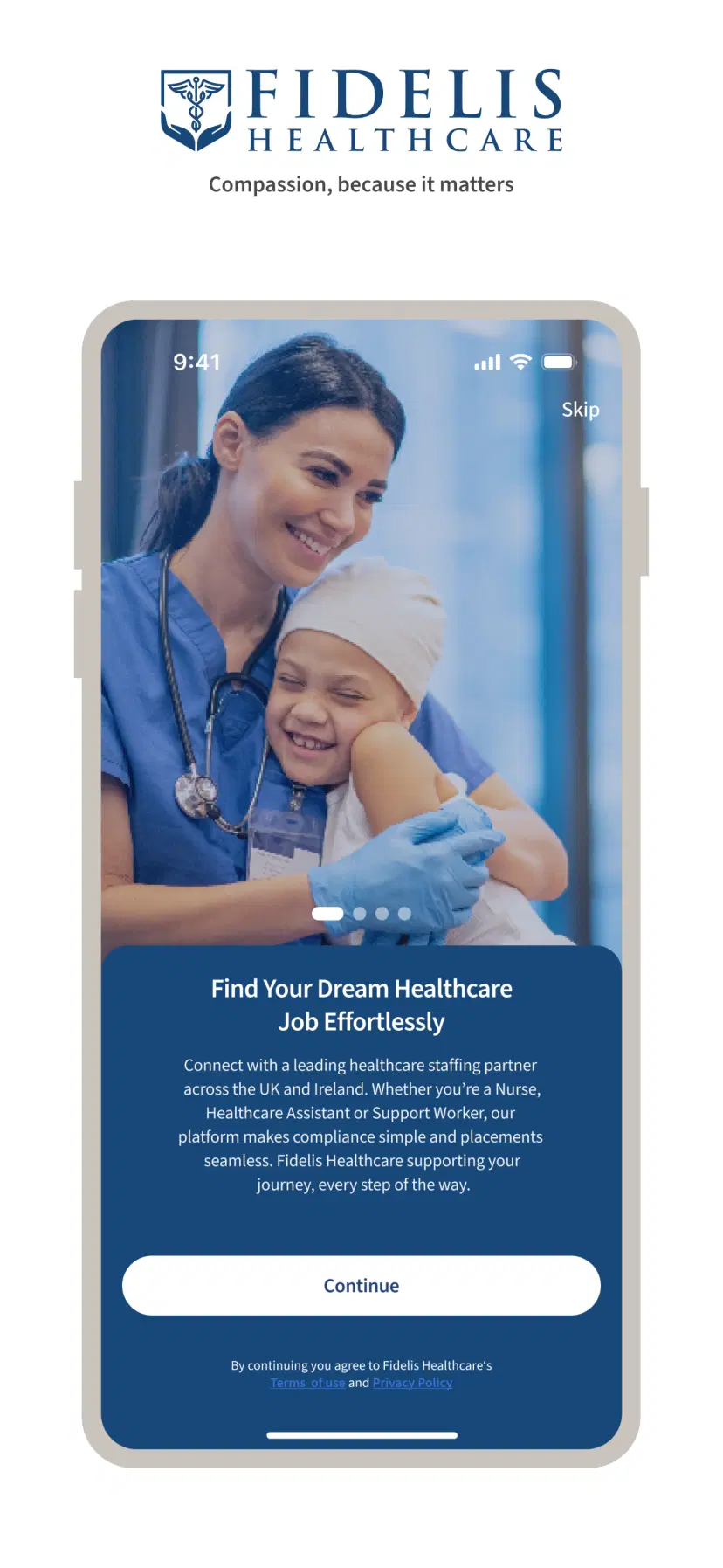 Fidelis Healthcare app screen 1